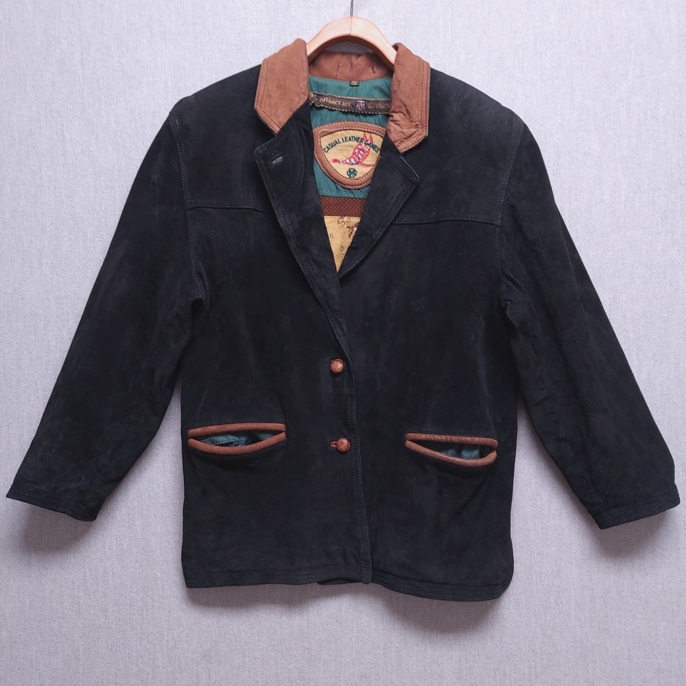 Vtg Outback Red Leather Jacket Mens S Casual Leather‎ Games Black Western Ranch